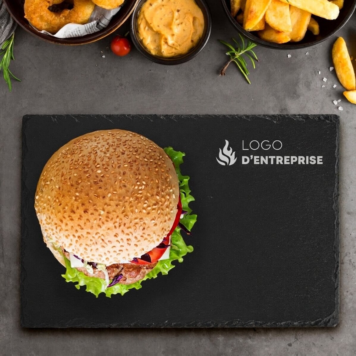 Plaque en ardoise gravée - Personnalisée avec un logo