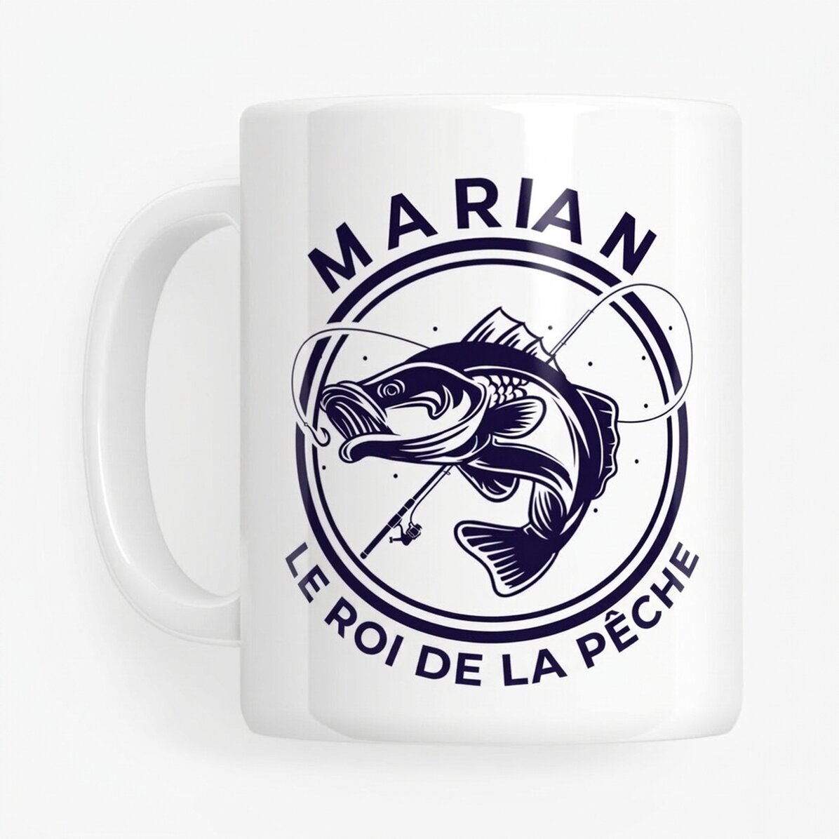Tasse personnalisée avec texte et nom - Le roi de la pêche