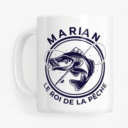 Tasse personnalisée avec texte et nom - Le roi de la pêche