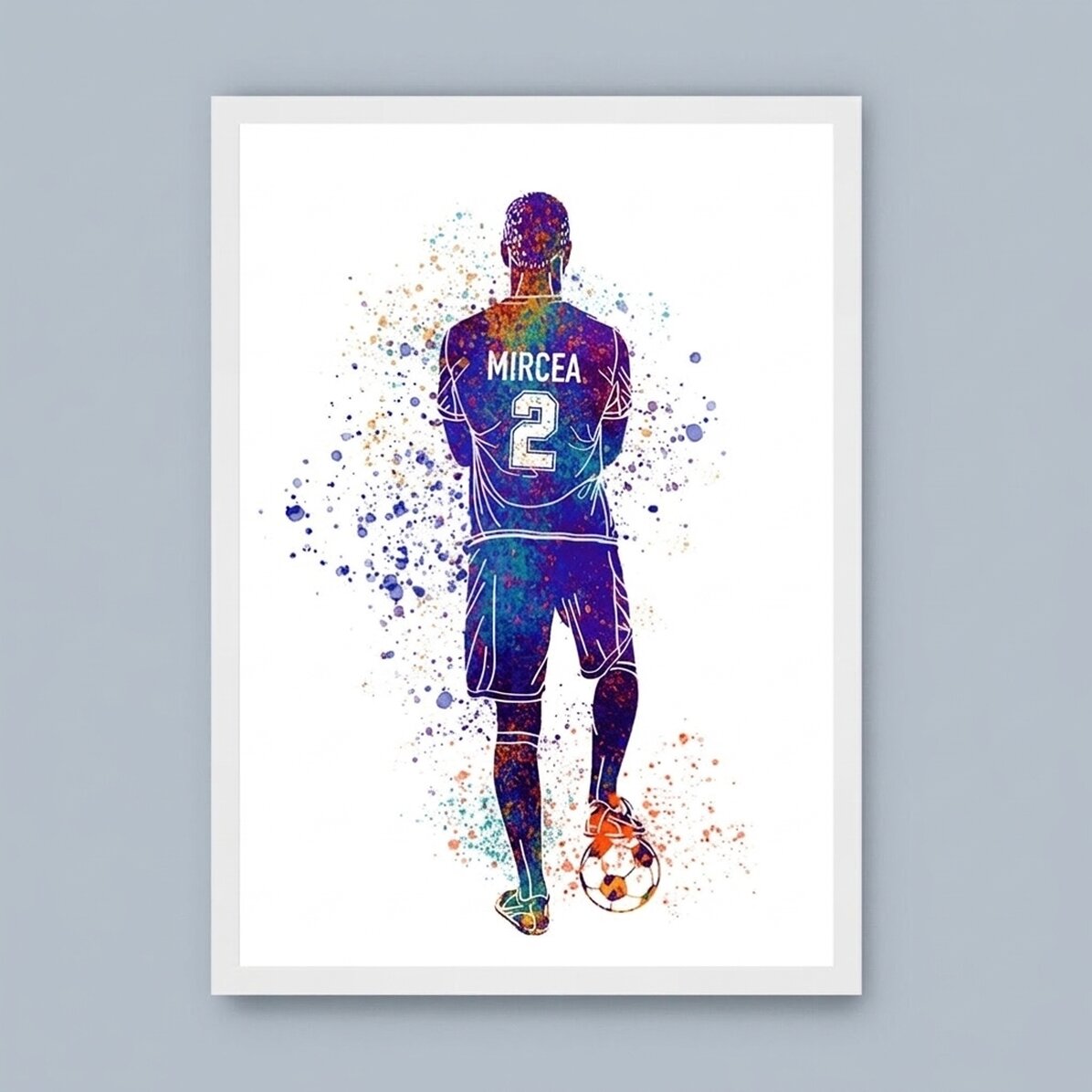 Tableau personnalisé avec ton nom et ton numéro de joueur - Football