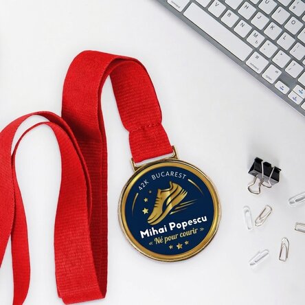 Médaille personnalisée avec inscription pour les coureurs