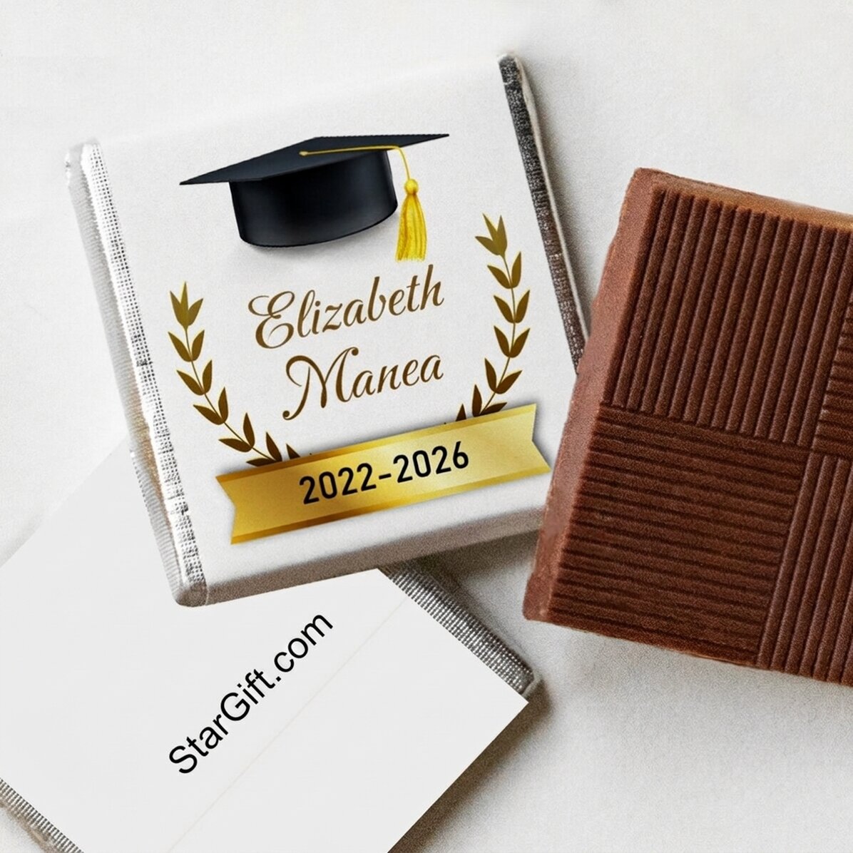 Mini-chocolat personnalisé avec un message pour les diplômés