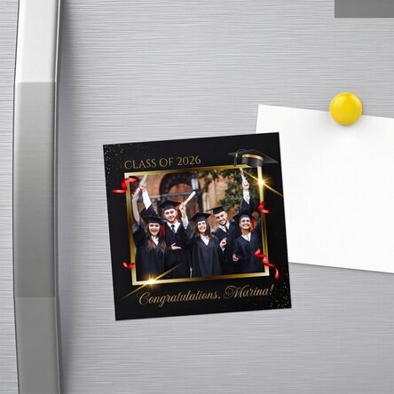 Aimant 10 x 10 personnalisé avec photo et texte - Remise des diplômes