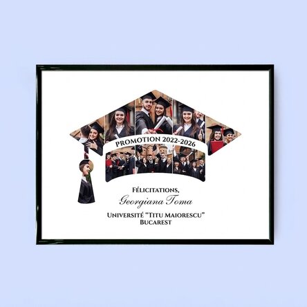 Tableau paysage personnalisé avec photos et texte - Remise des diplômes