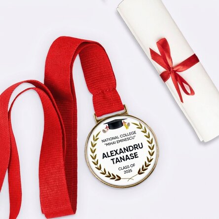 Médaille personnalisée avec inscription - Félicitations pour l