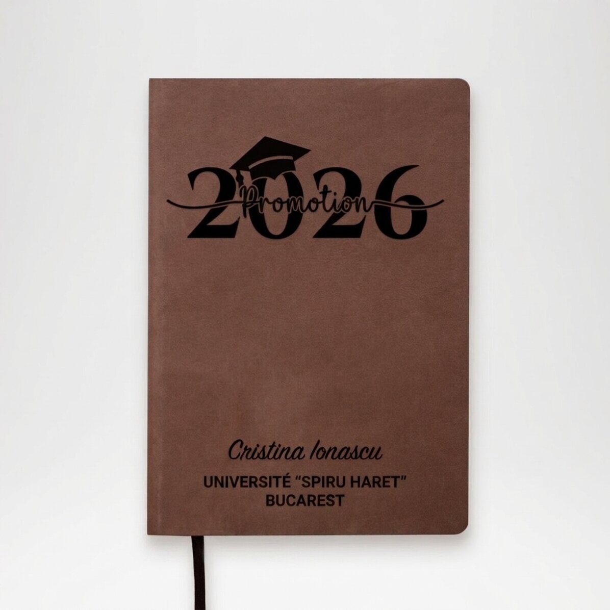 Agenda en cuir personnalisé avec inscription - Remise des diplômes