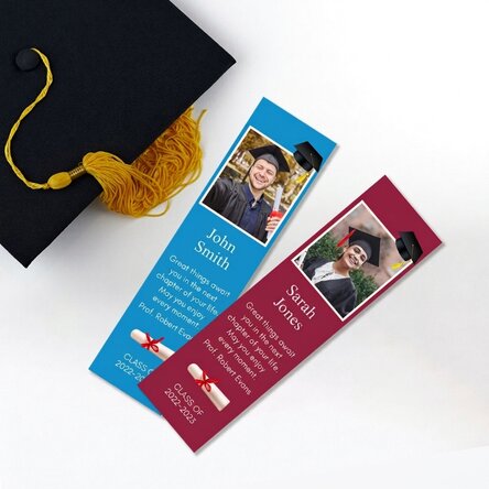 Marque-page personnalisé avec une photo et un message - Remise des diplômes