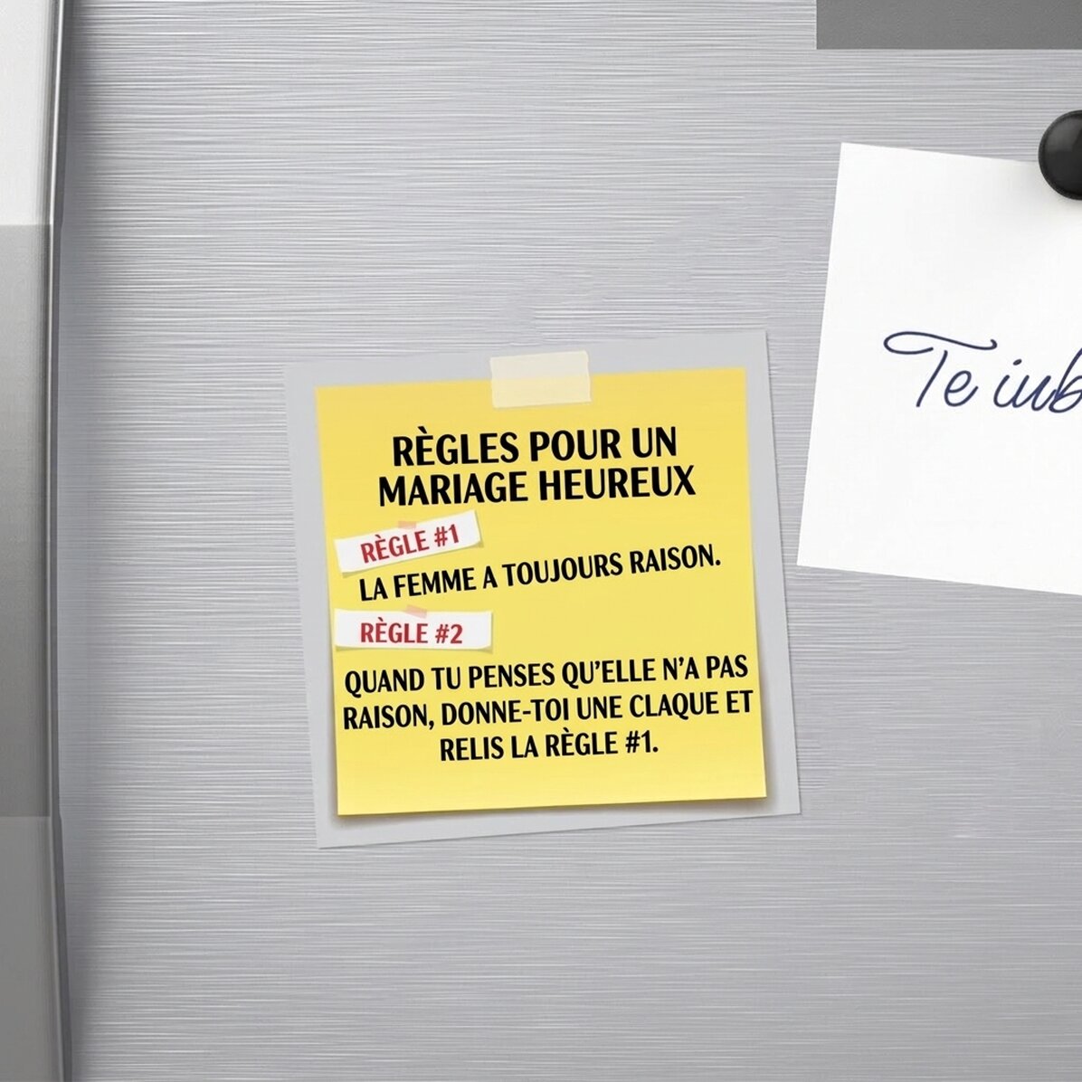 Aimant 10 x 10 personnalisé avec un texte - Règles de vie commune