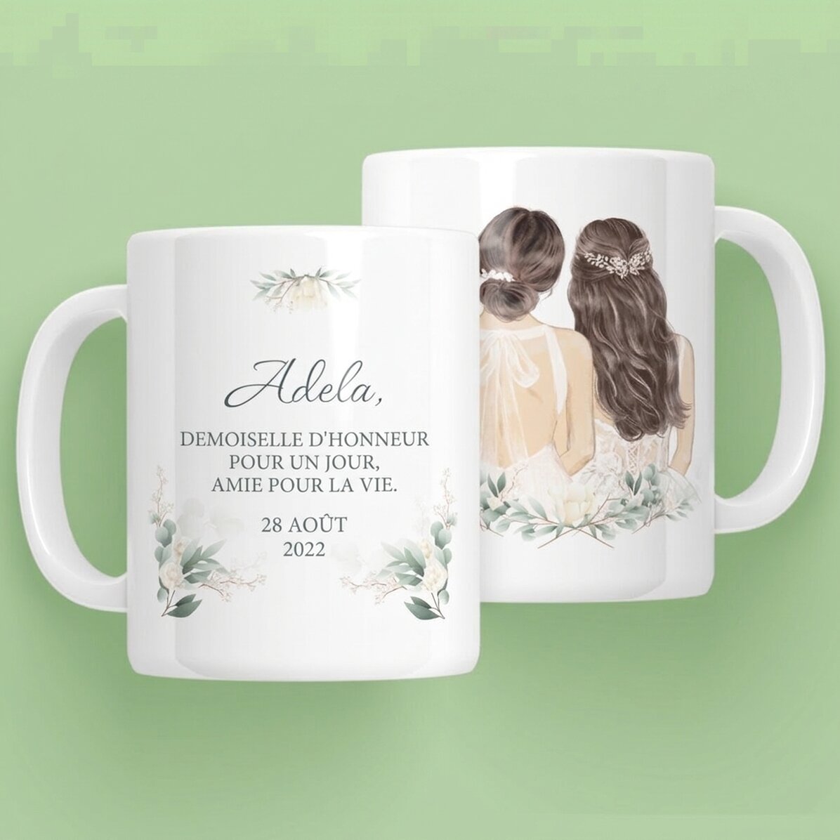 Tasse personnalisée avec inscription - Demoiselle d
