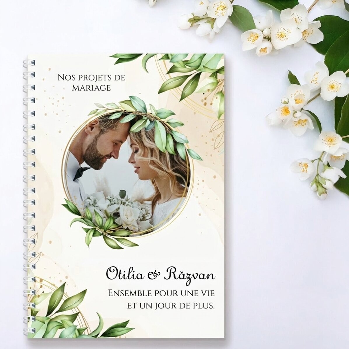 Carnet personnalisé avec une photo et un texte - Organisation de mariage