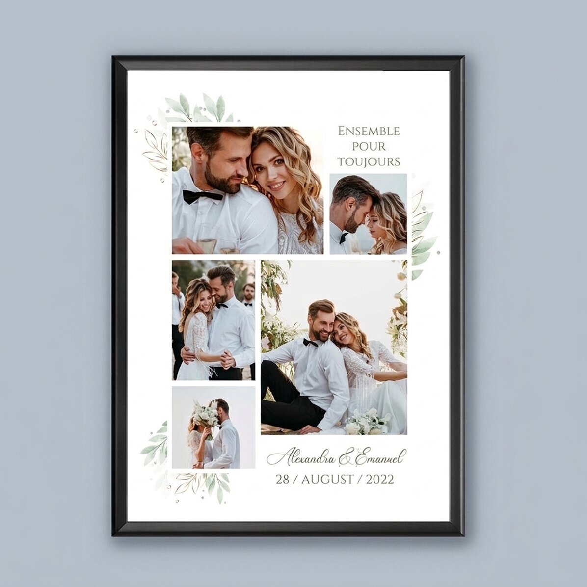 Tableau personnalisé avec des photos et du texte - Mariage