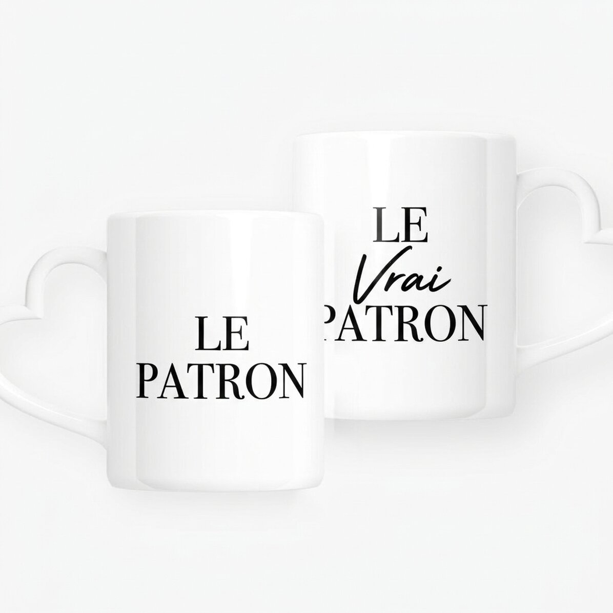 Tasses pour couple personnalisées avec un texte - The Boss & The Real Boss