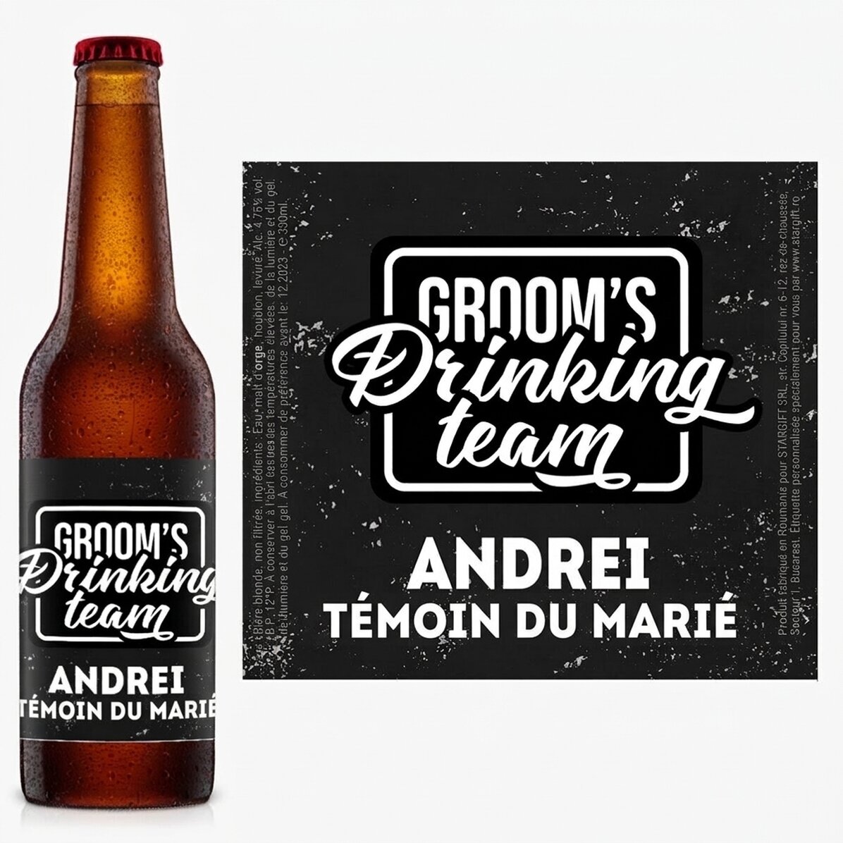 Bière personnalisée avec un message pour l