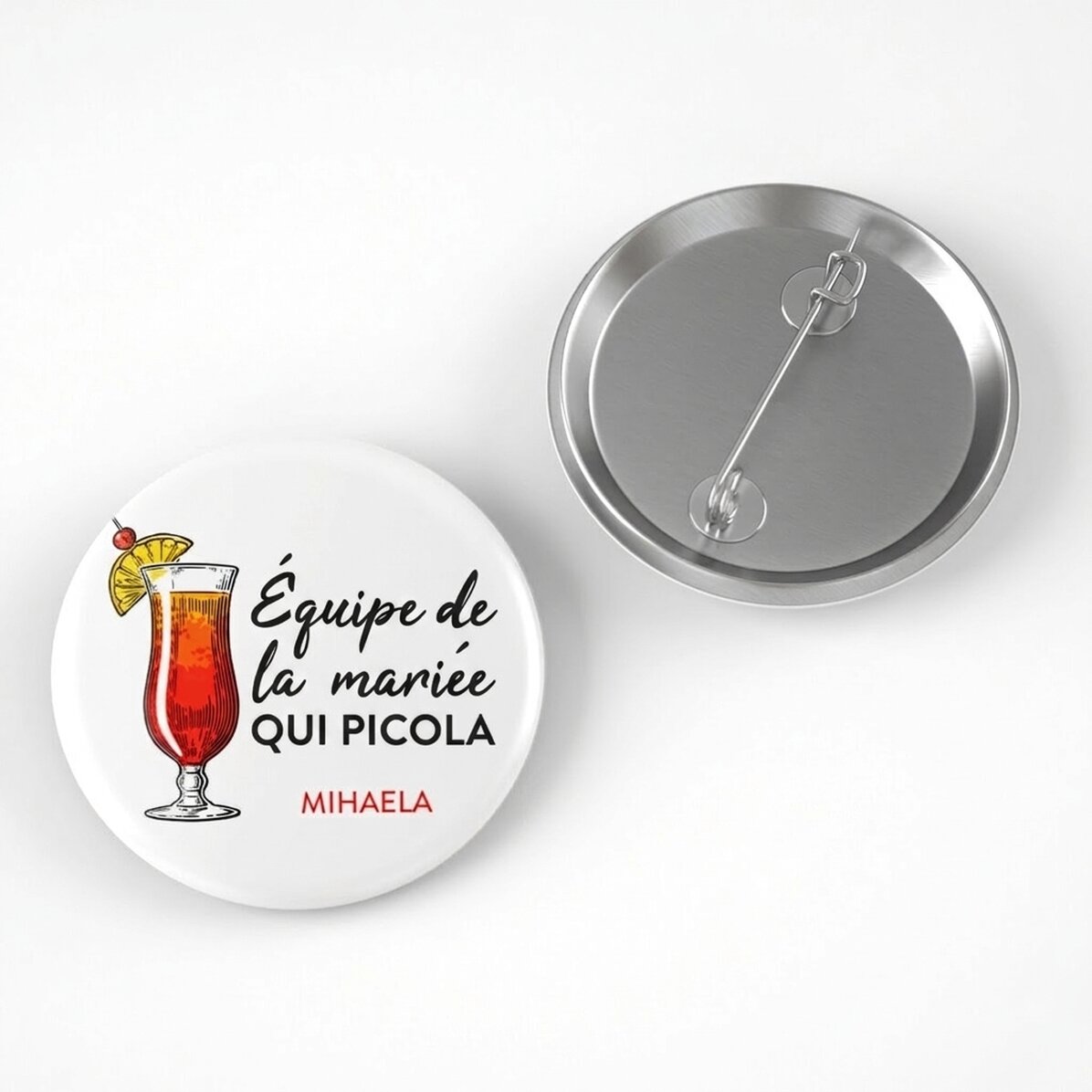 Badge personnalisé avec un message pour l