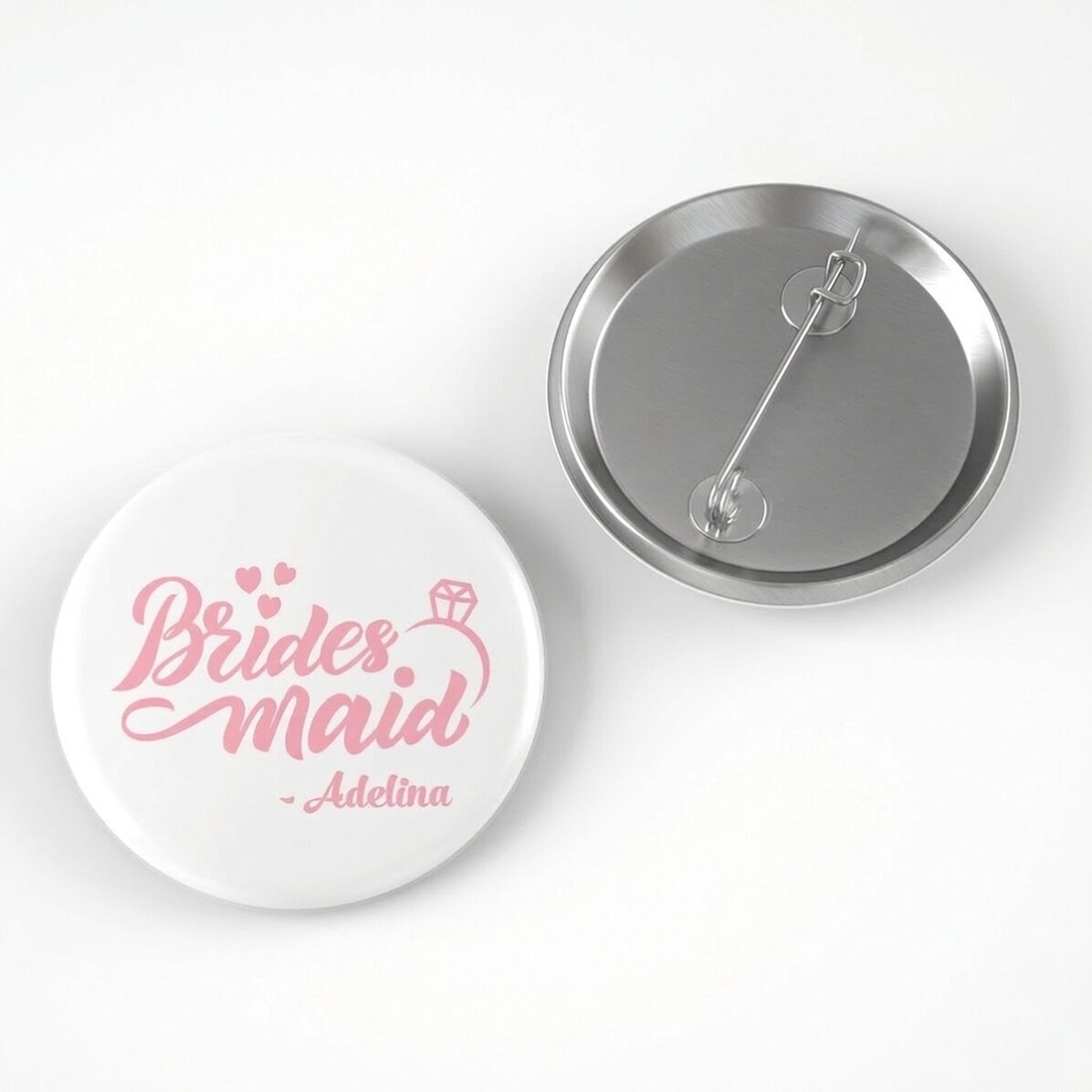 Badge personnalisé avec inscription pour les demoiselles d