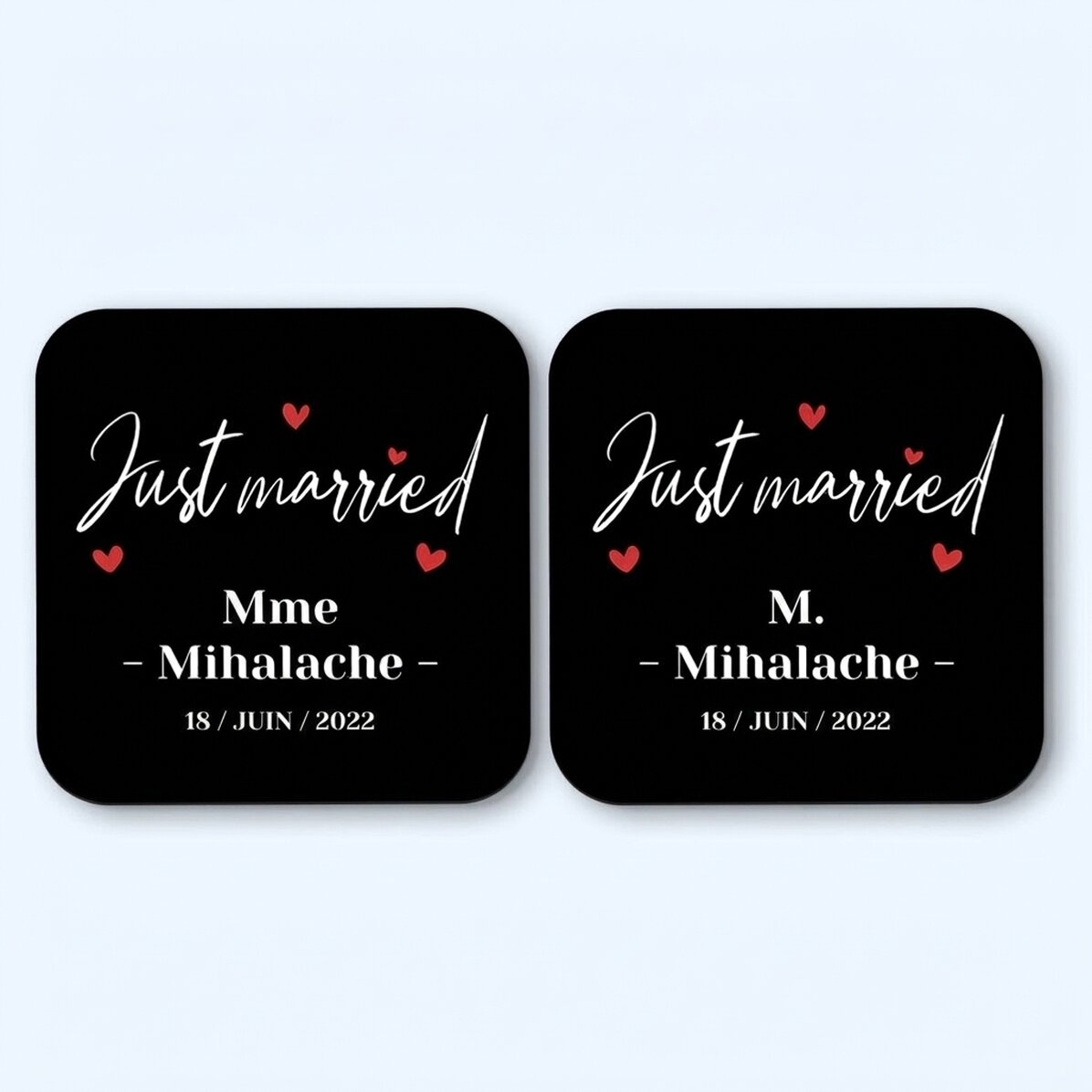 Lot de 2 sous-verres personnalisés avec l