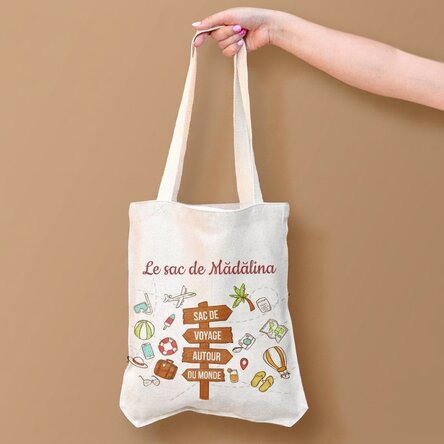 Sac personnalisé avec inscription - Travel