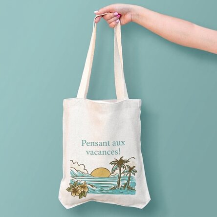 Sac personnalisé avec inscription - En pensant aux vacances