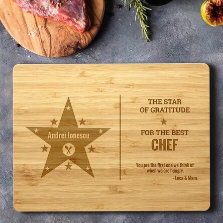 Personalised chopping board with text - Star of gratitude