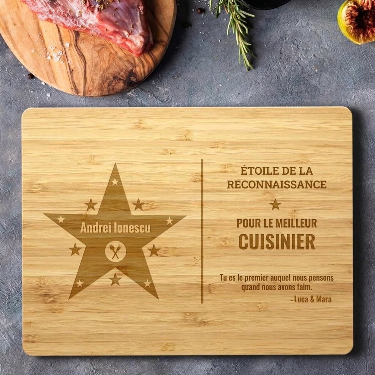 Planche à découper personnalisée avec inscription - L