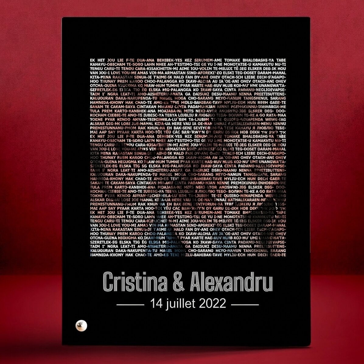 Cadre photo de bureau personnalisé avec une photo et un texte - Je t