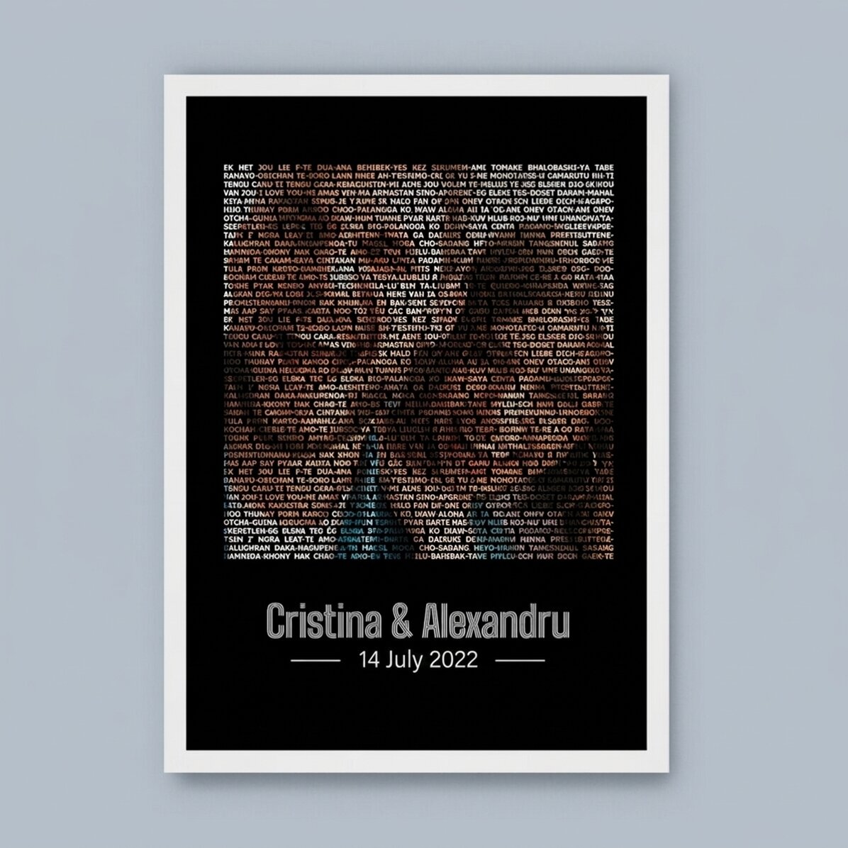Tableau personnalisé avec une photo et un texte - Je t