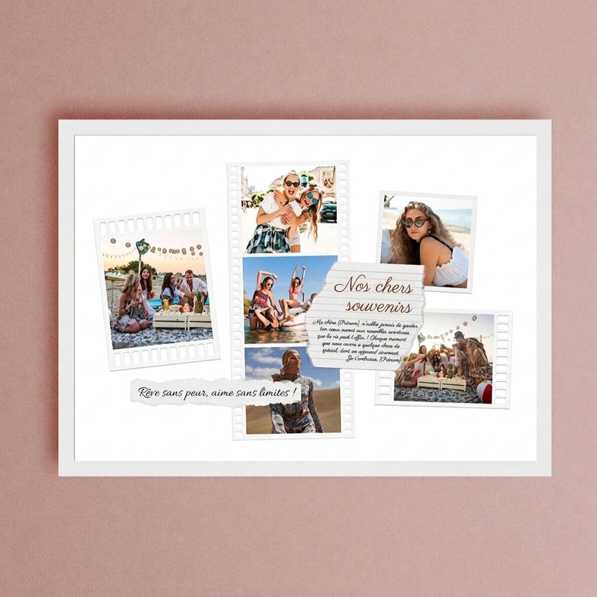 Tableau paysage personnalisé avec photos et texte - Photos sur film