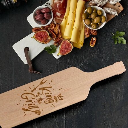 Planche à découper le fromage en forme de bouteille personnalisé - King of the Grill