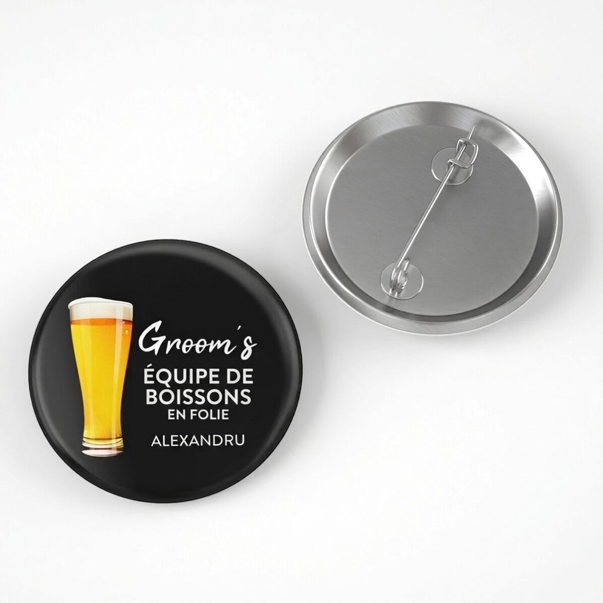 Badge personnalisé avec un texte pour l