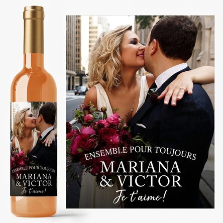 Vin personnalisé avec texte et photo - Moments précieux