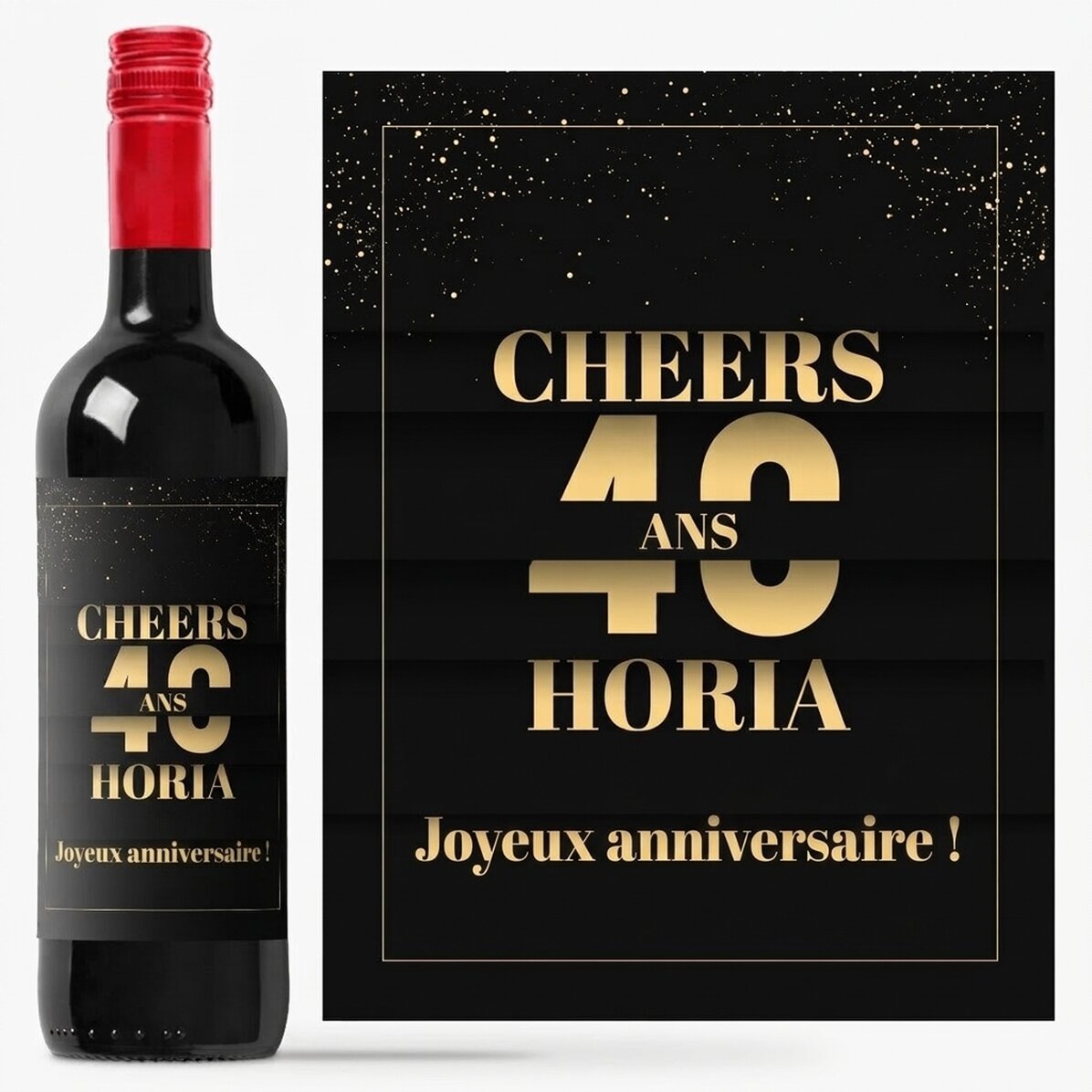 Vin personnalisé avec un message d