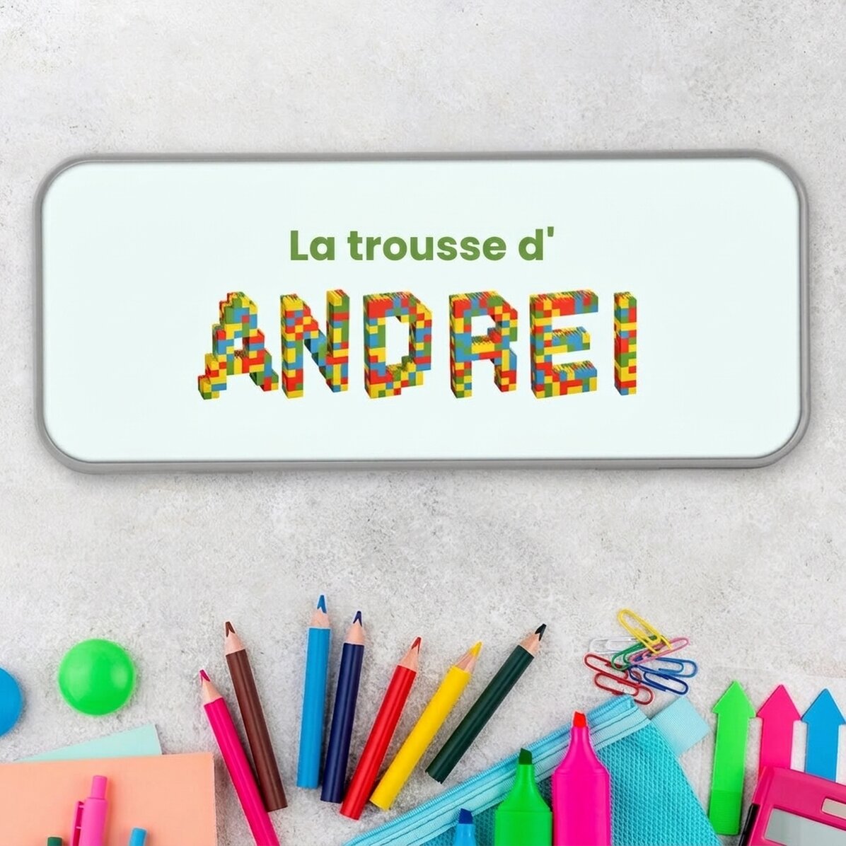 Trousse personnalisée avec inscription - Lego