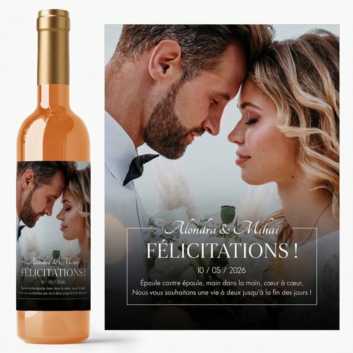 Vin personnalisé avec un message et une photo - Nouveautés