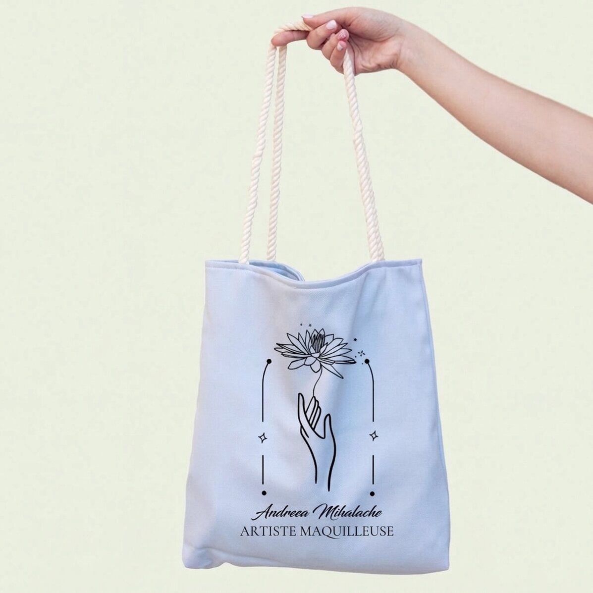 Sac personnalisé avec inscription - Motif floral