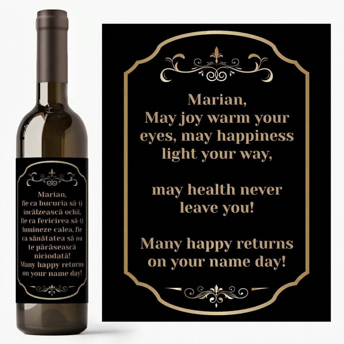 Vin personnalisé avec un message