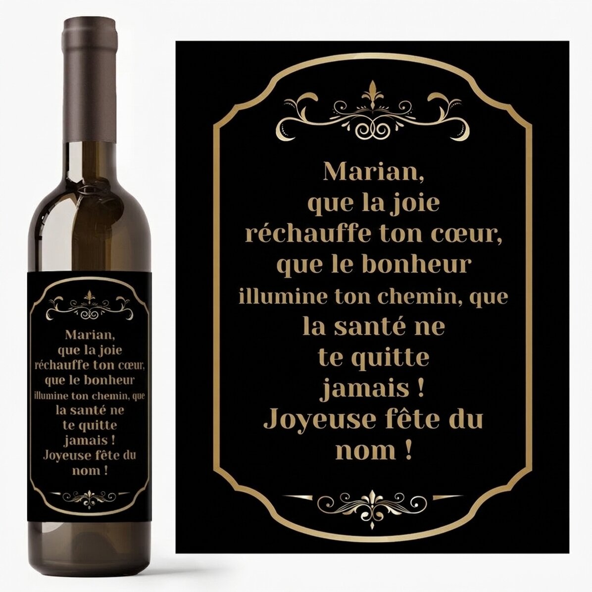 Vin personnalisé avec un message