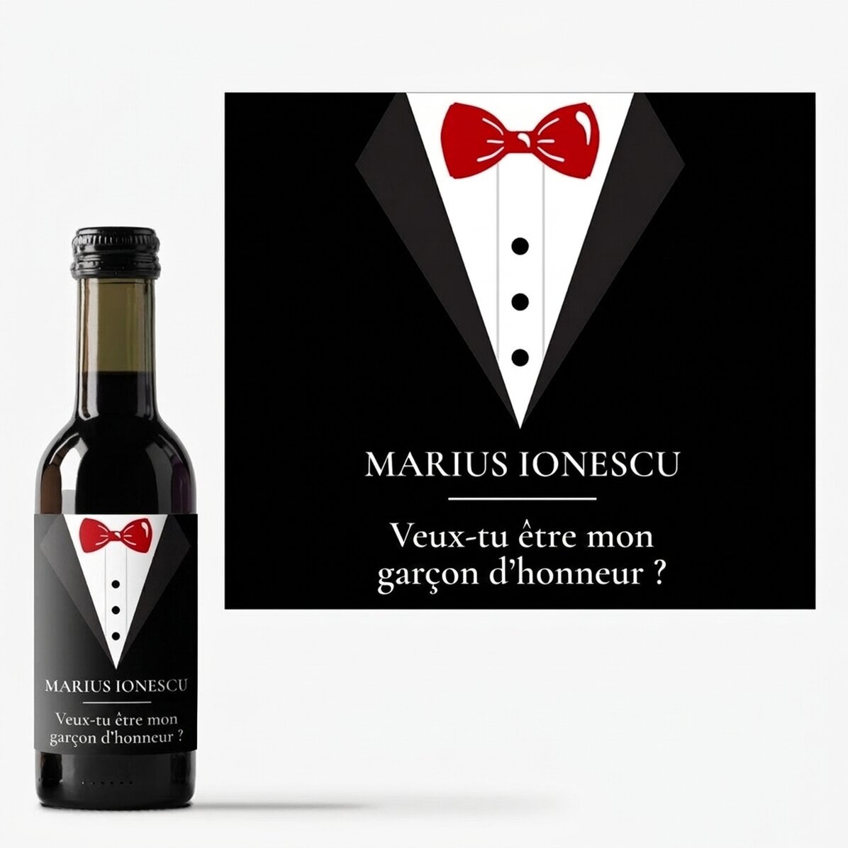 Mini-bouteille de vin personnalisée avec un message - Garçon d