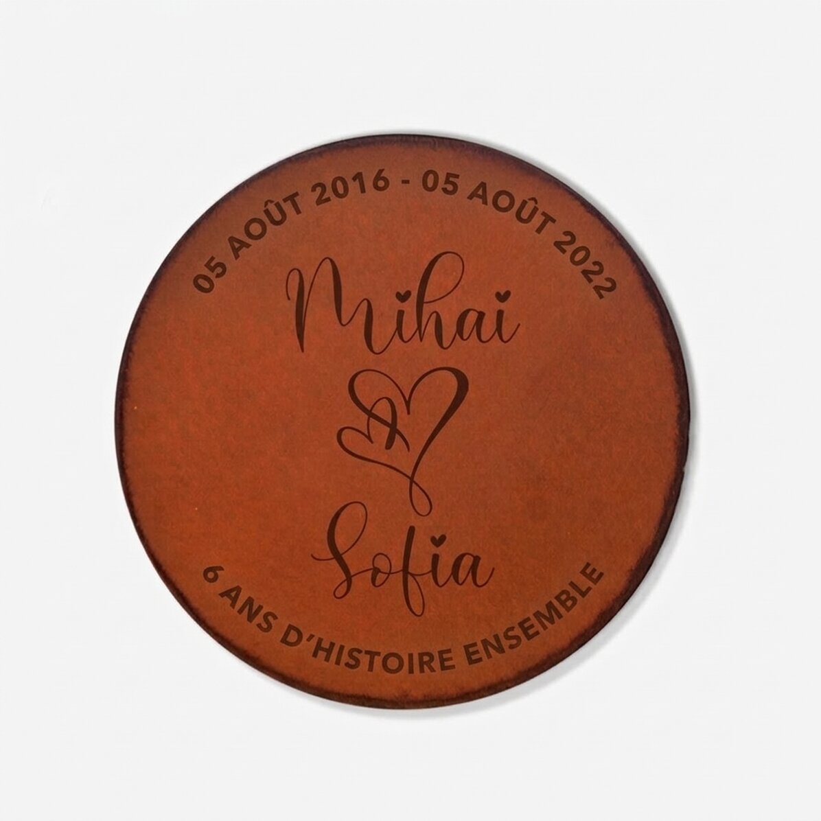 Porte-verre en cuir personnalisé avec l
