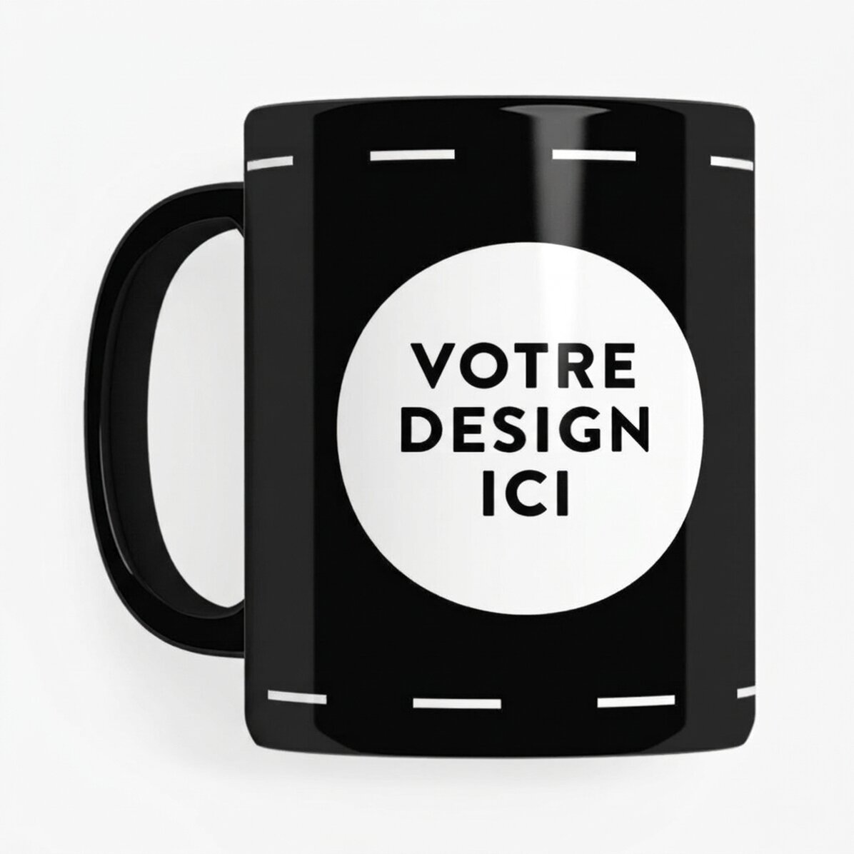 Tasse noire personnalisée avec ton motif