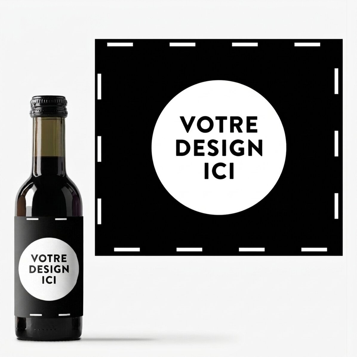 Mini-bouteille de vin personnalisée avec ton motif