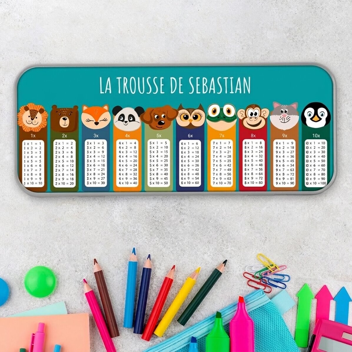 Trousse personnalisée avec inscription - Table de multiplication