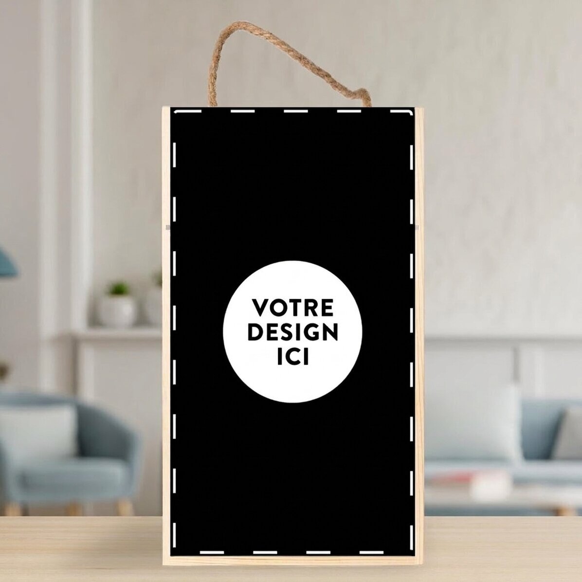 Coffret à vin pour 2 bouteilles, personnalisé avec votre visuel