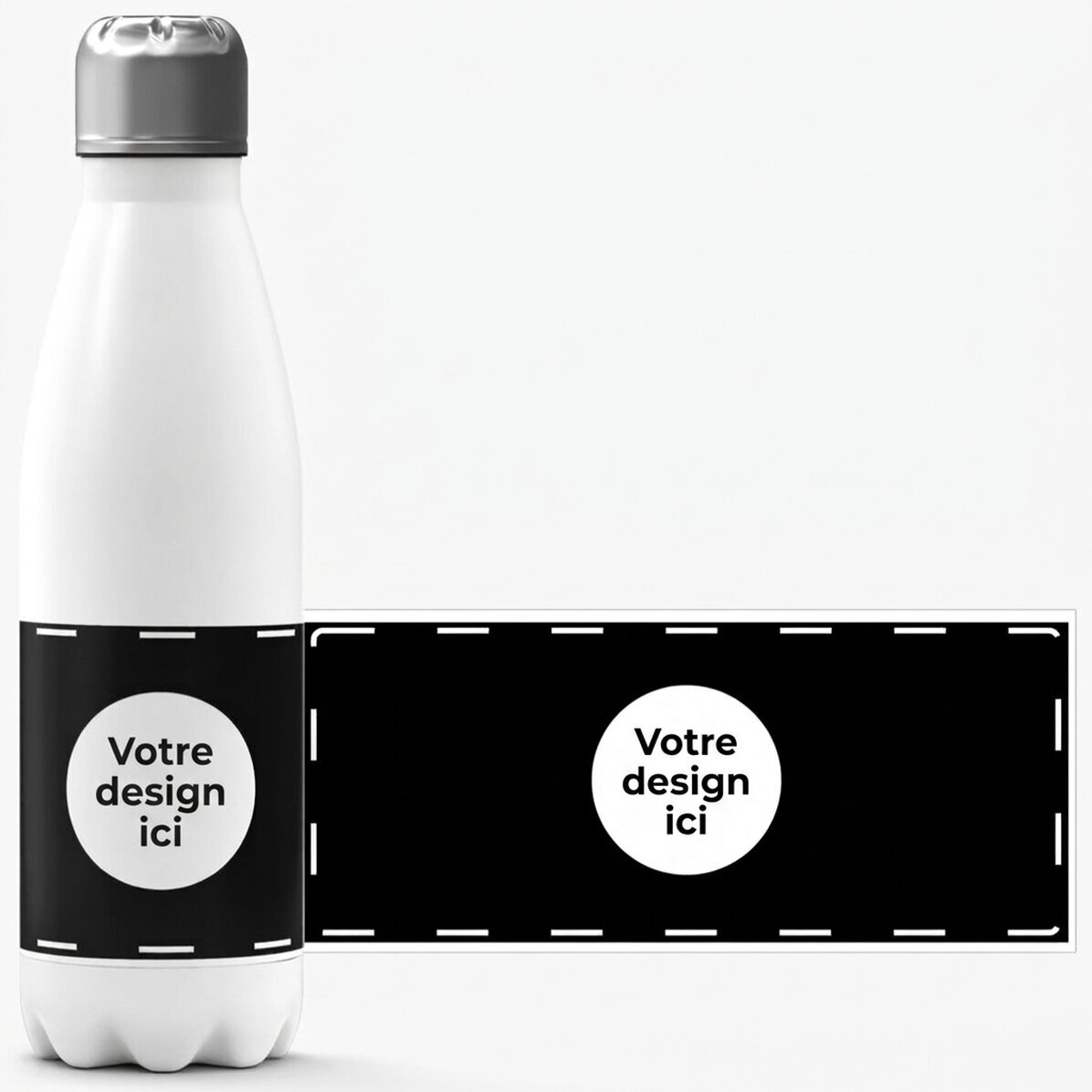 Thermos à base blanche personnalisé avec votre motif