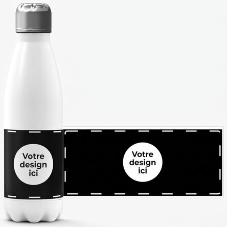 Thermos à base blanche personnalisé avec votre motif