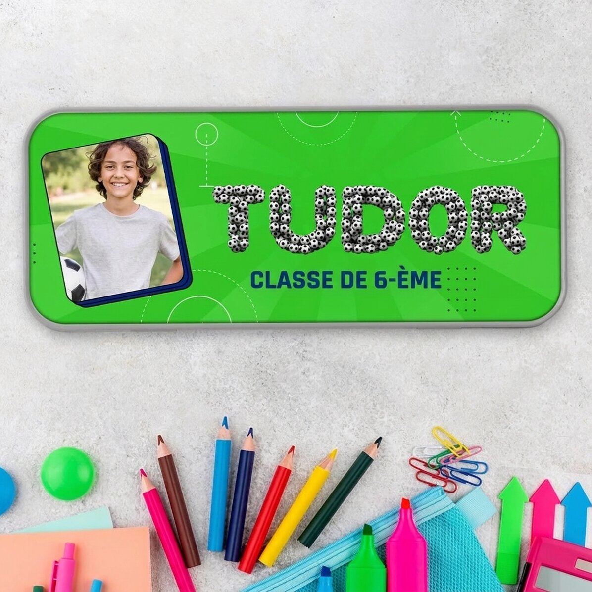Trousse personnalisée avec une photo et un texte - Football