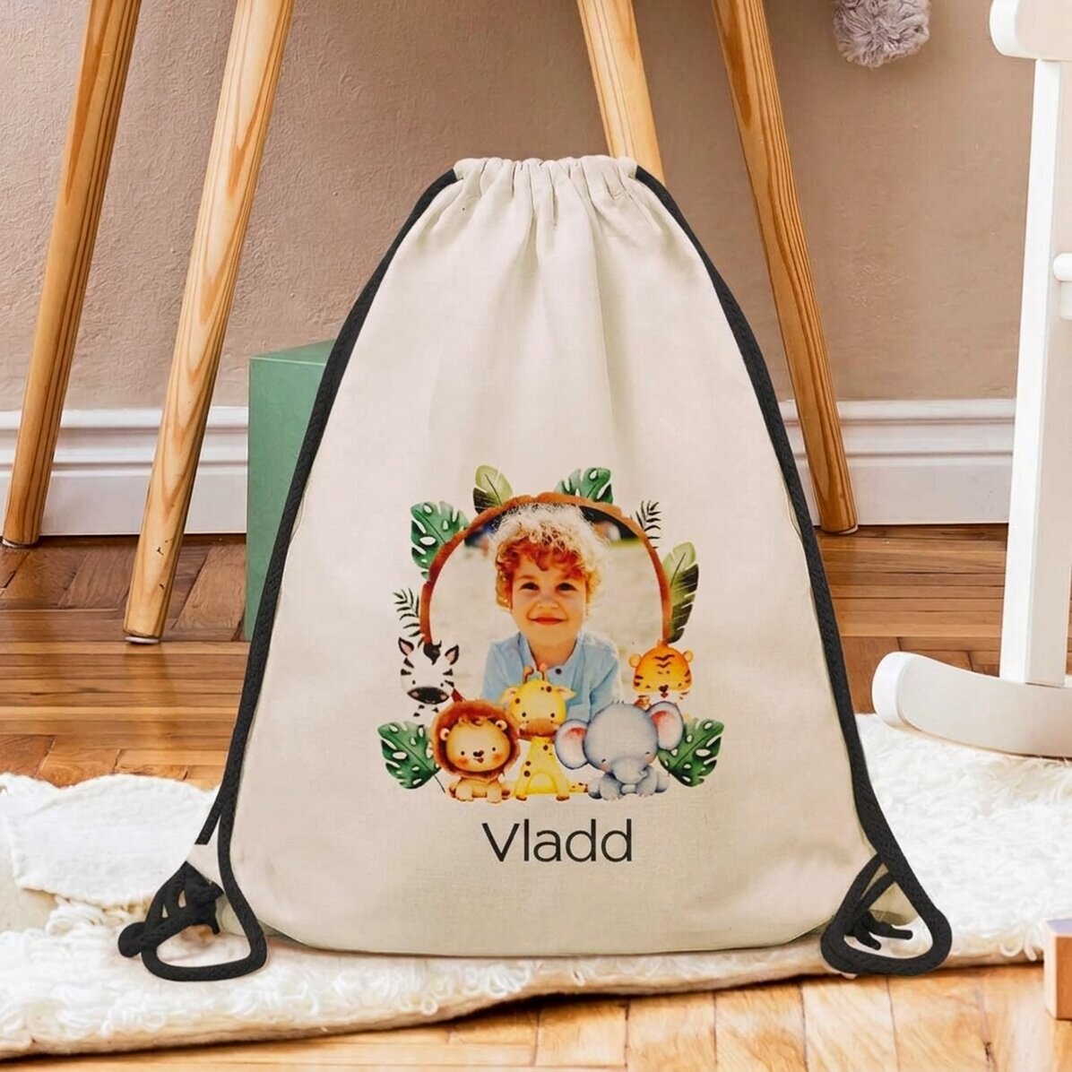 Sac à dos personnalisé avec nom et photo - Animalute