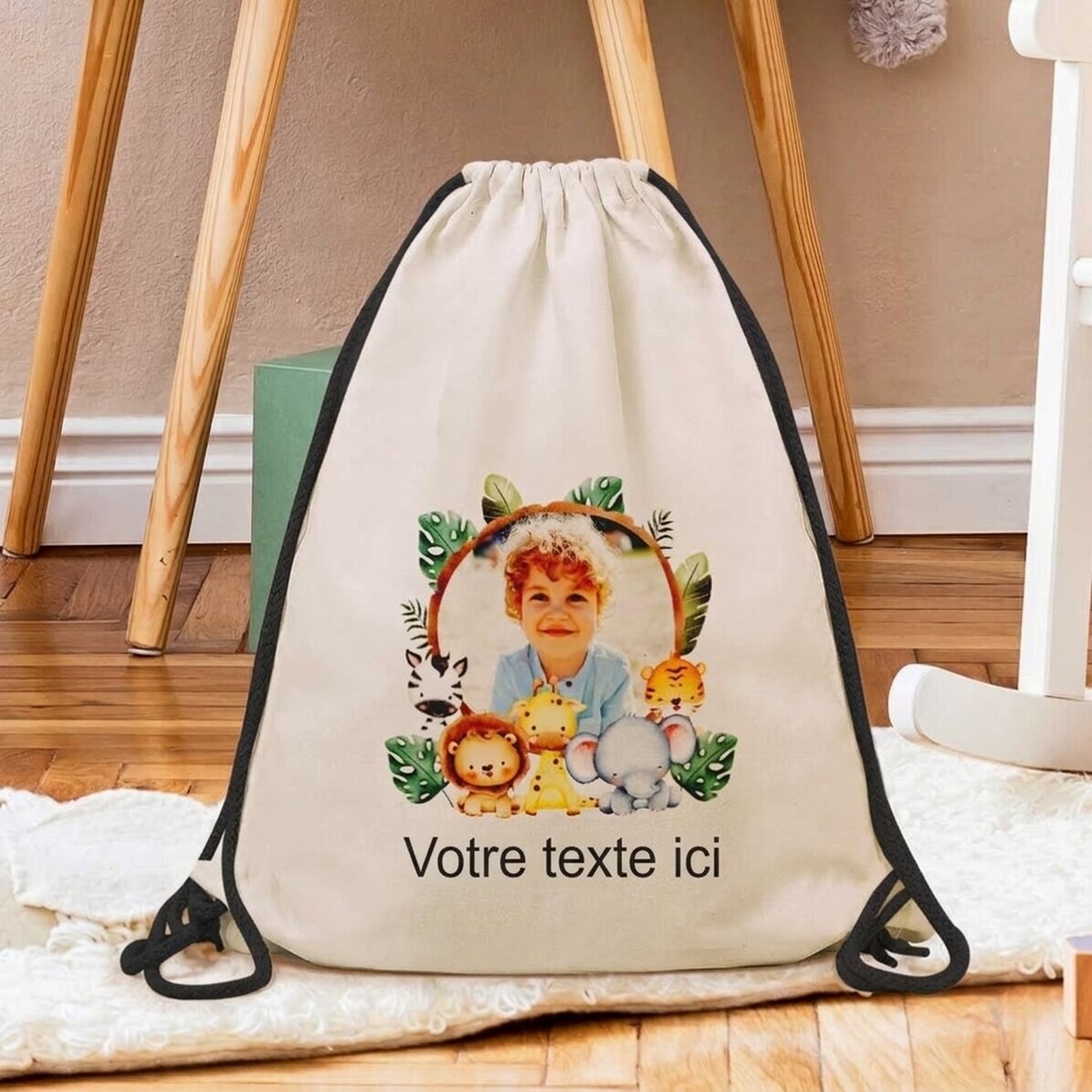 Sac à dos personnalisé avec nom et photo - Animalute