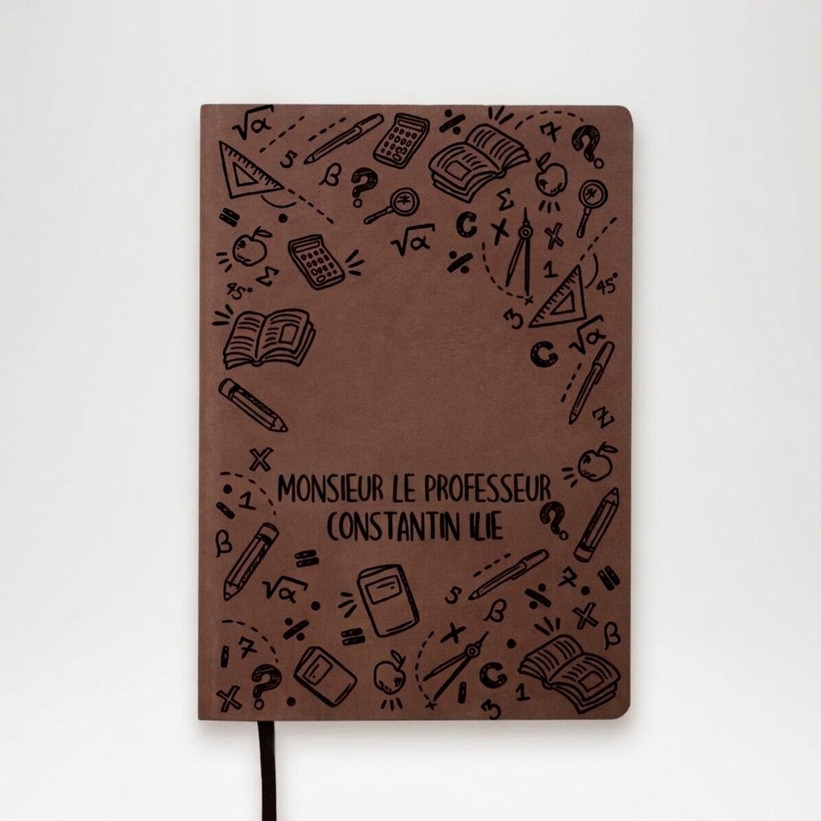 Agenda en cuir personnalisé avec le nom des enseignants