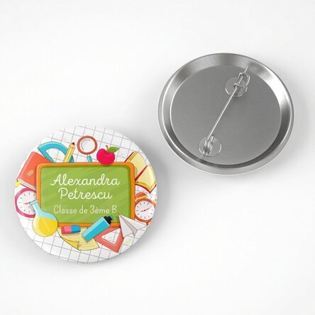Badge personnalisé avec texte - École