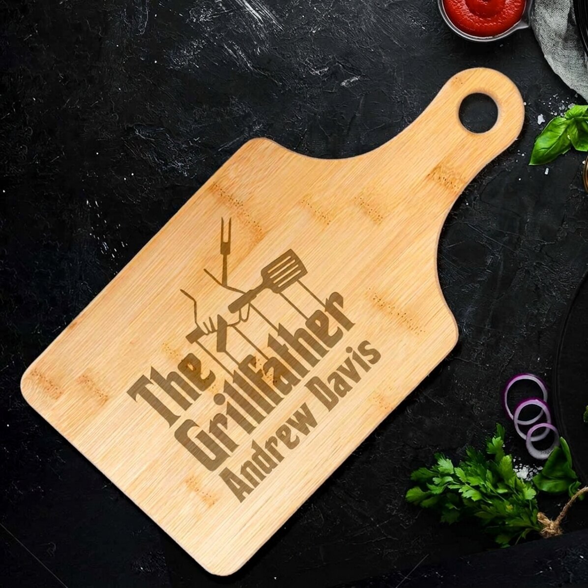 Planche à découper personnalisée avec inscription - The Grillfather